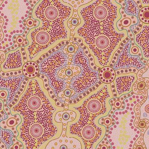 Fabric M&S Textiles Aboriginal Designs - Yalke in Red by June Smith