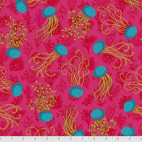 Fabric Art Gallery Fabrics MagiCountry by Odile Bailloeul - Aquatic in Pink