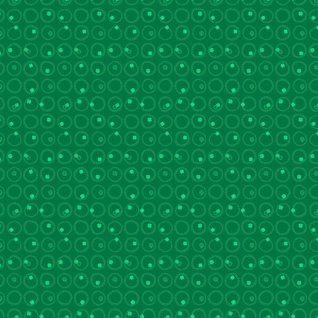 Fabric Figo Fabrics Lucky Charms Basics - Four Leaf Clover in Green