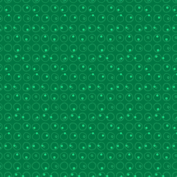 Fabric Figo Fabrics Lucky Charms Basics - Four Leaf Clover in Green
