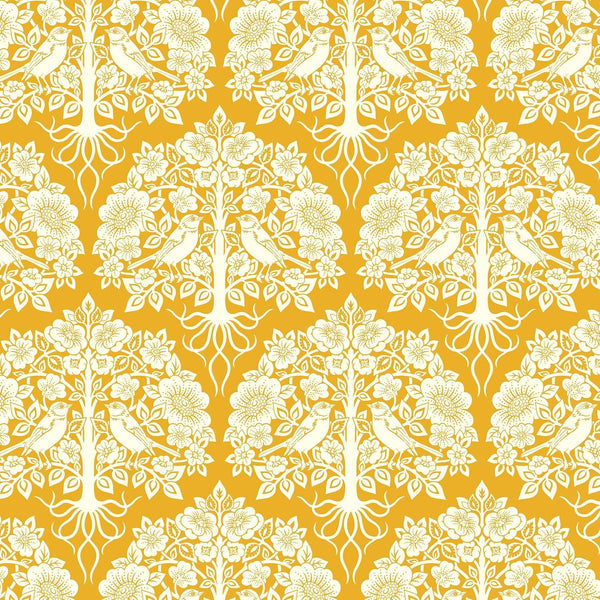 Fabric Figo Fabrics True Kisses by Heather Bailey - Aflutter in Gold