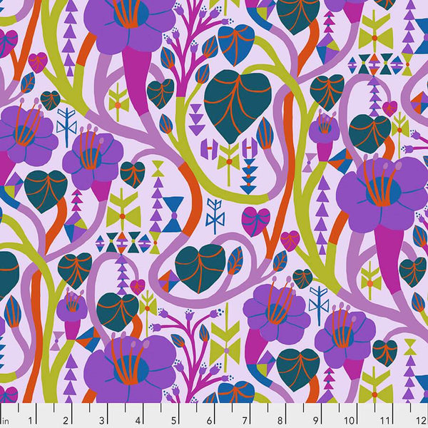 Fabric Free Spirit Homeward by Monika Forsberg - Meander in Lilac