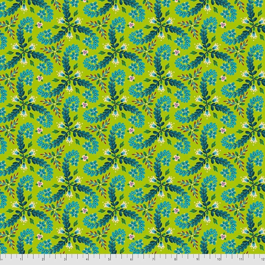 Fabric Free Spirit MagiCountry by Odile Bailloeul - Fronds in Green