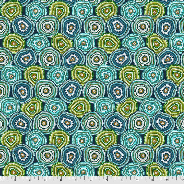 Fabric Free Spirit MagiCountry by Odile Bailloeul - Geodes in Blue