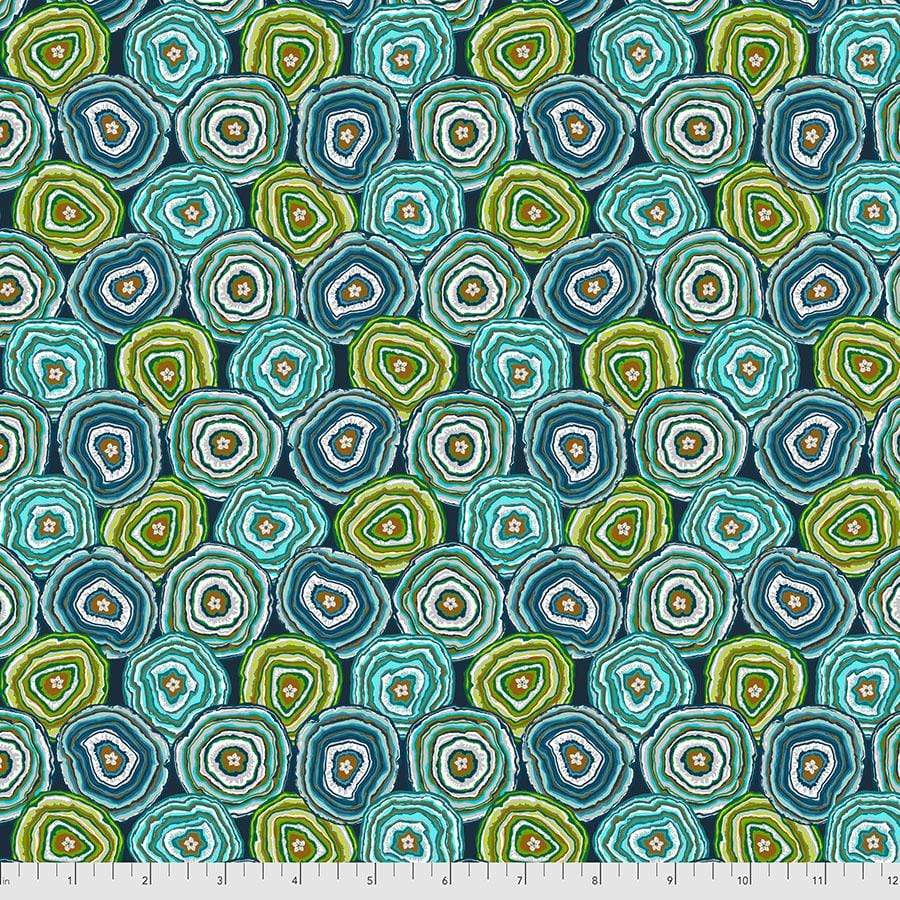 Fabric Free Spirit MagiCountry by Odile Bailloeul - Geodes in Blue