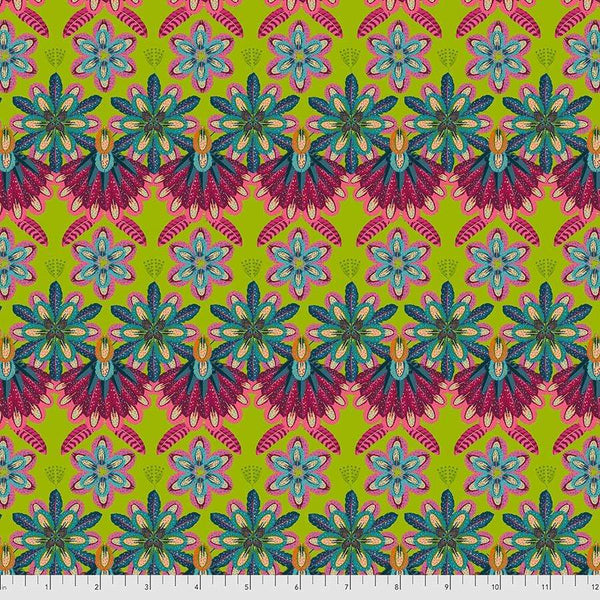 Fabric Free Spirit MagiCountry by Odile Bailloeul - Mini Plumettes in Green