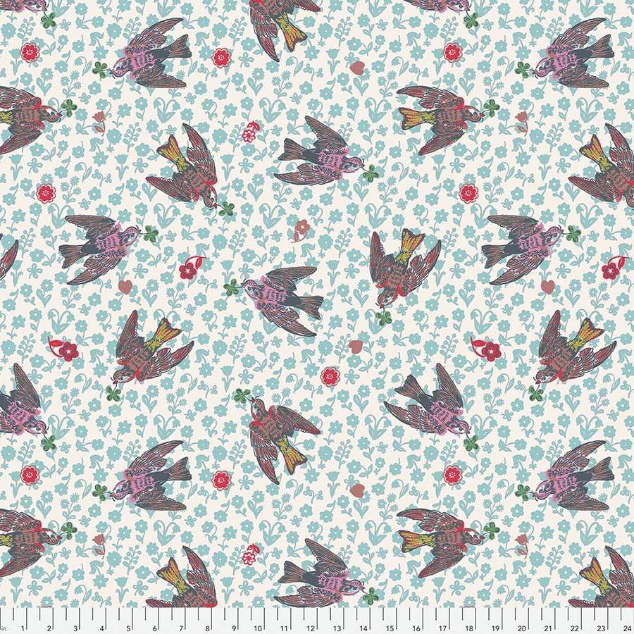 Fabric Free Spirit Woodland Walk by Nathalie Lete - The Swallows in Rose