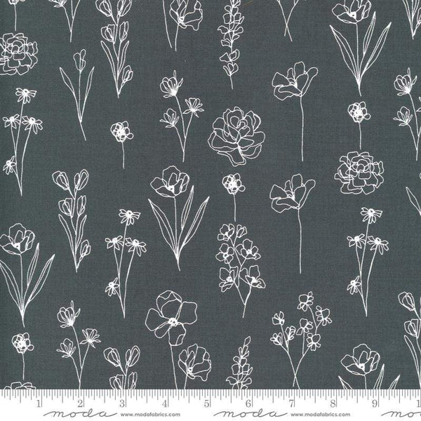 Fabric Moda Illustrations by Alli K Design - Floral Doodle in Graphite