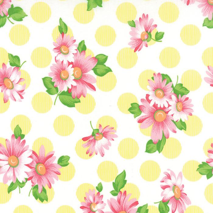 Fabric Moda Sew & Sew by Chloe's Closet - Floral Doopsy Daisey in Lemon Drop