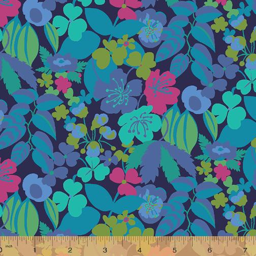 Fabric Windham Fabrics Solstice by Sally Kelly - Camellia in Blue
