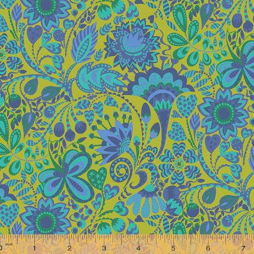 Fabric Windham Fabrics Solstice by Sally Kelly - Windy in Lime